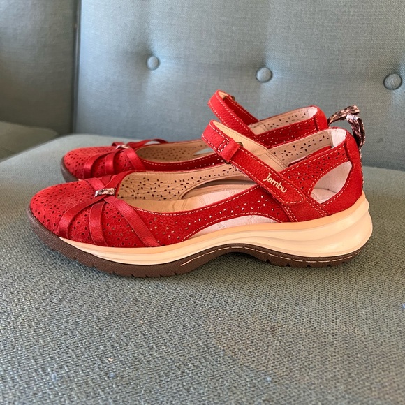 Jambu Red Athletic Shoes with Strappy Design and Supportive Sole - Picture 8 of 9